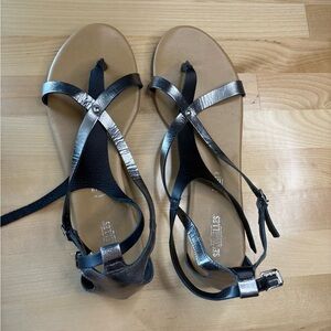 Seychelles Black and Silver Sandals Elegant Design